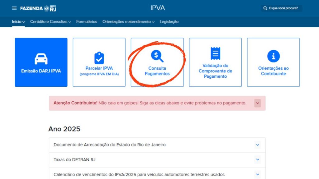 Consulta IPVA Rio de Janeiro